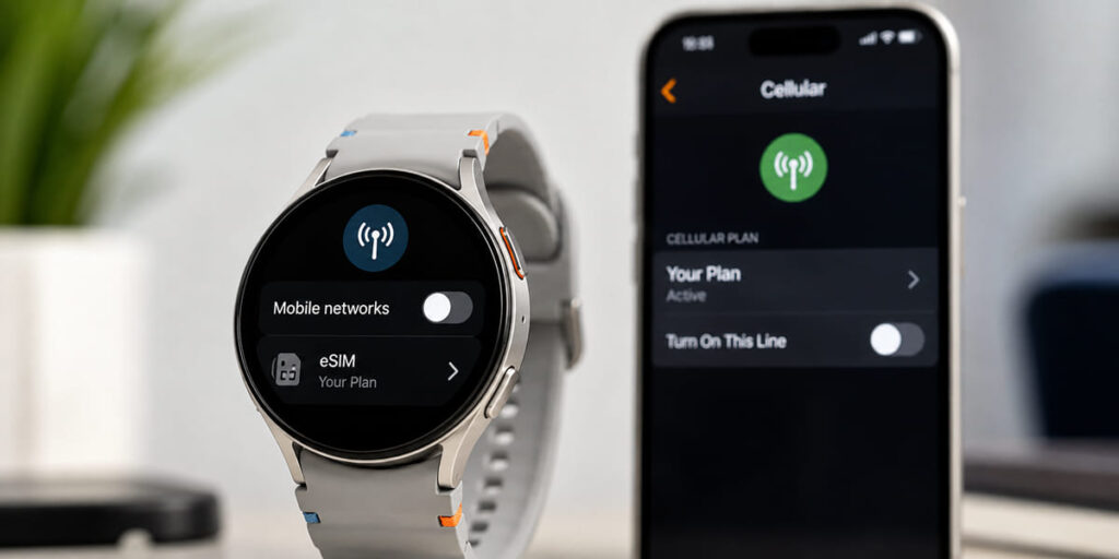 Turning off an eSIM on a smartwatch