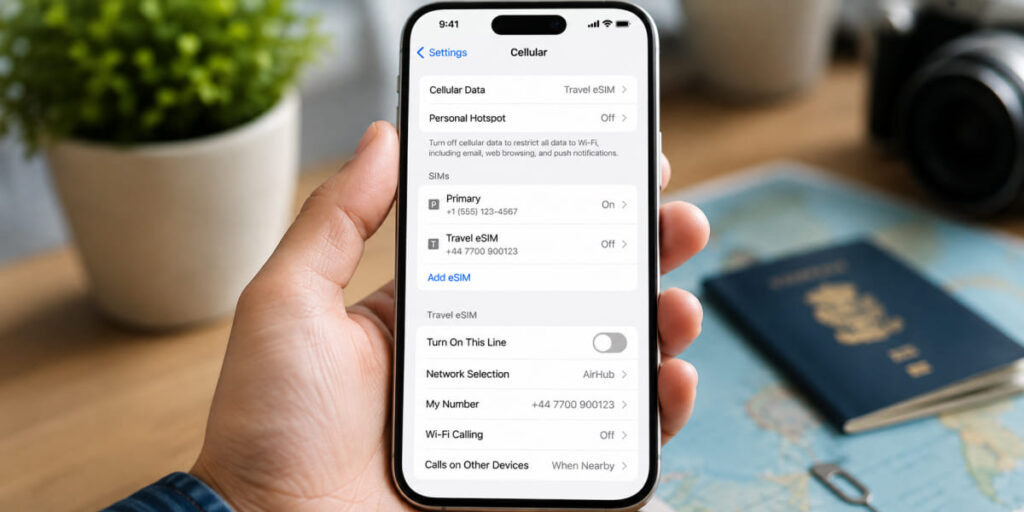 Turning off an eSIM on iPhone