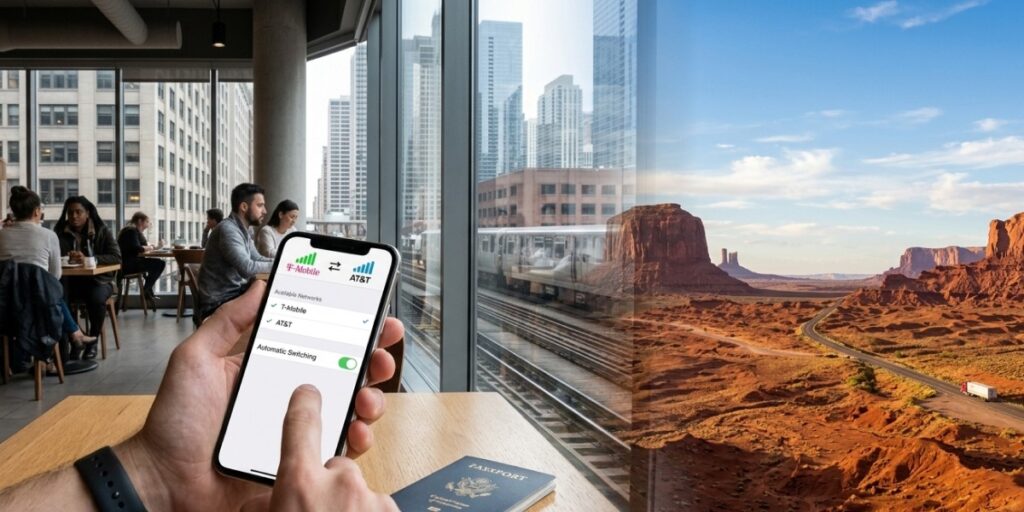 AT&T T-Mobile Verizon network coverage for USA eSIM
