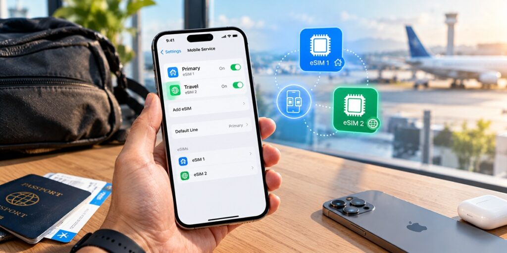 iPhone 16 dual eSIM support for travel and calls
