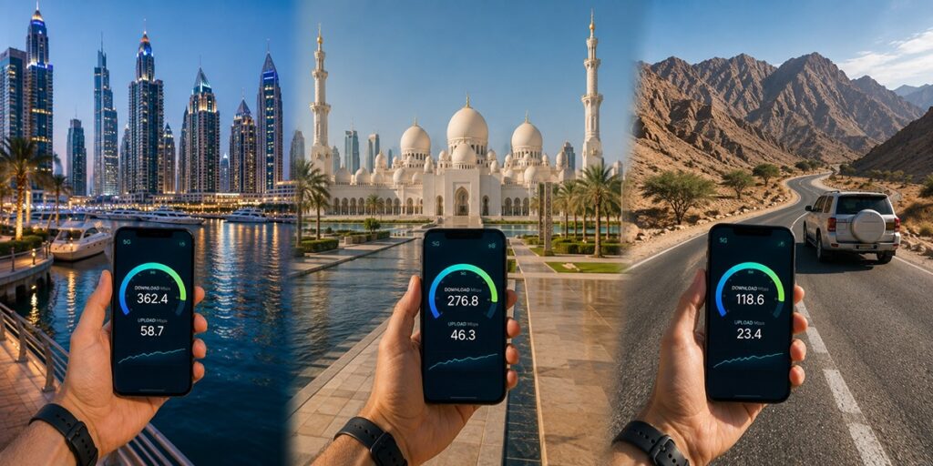 Dubai Abu Dhabi UAE network coverage