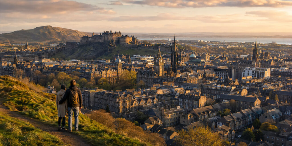 Edinburgh Scotland Castle and historic Old Town