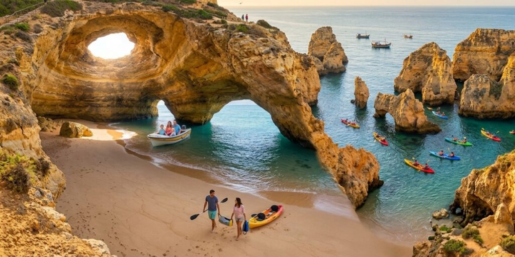 Algarve Portugal coastal cliffs and beaches