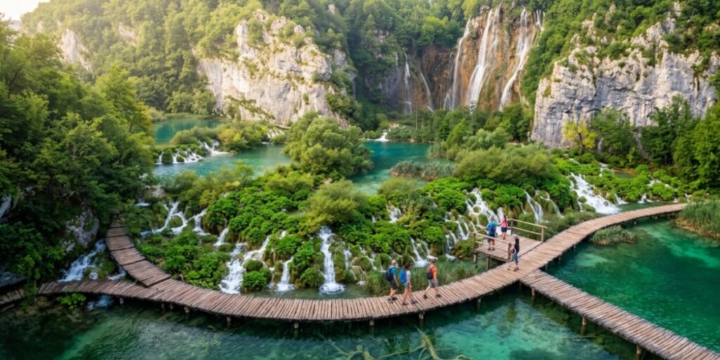 Plitvice Lakes Croatia waterfalls and turquoise lakes