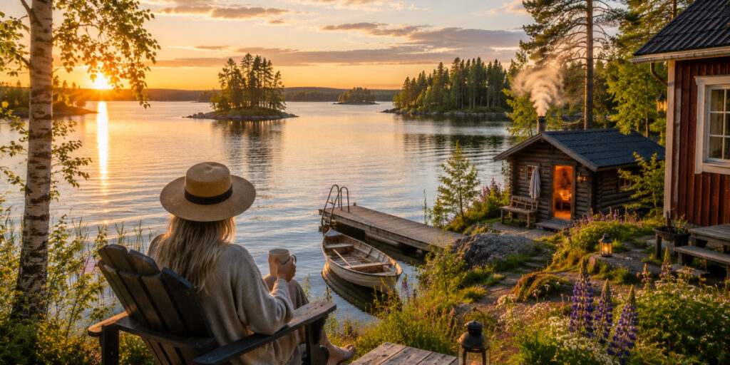 View of Finnish Lakeland Retreat