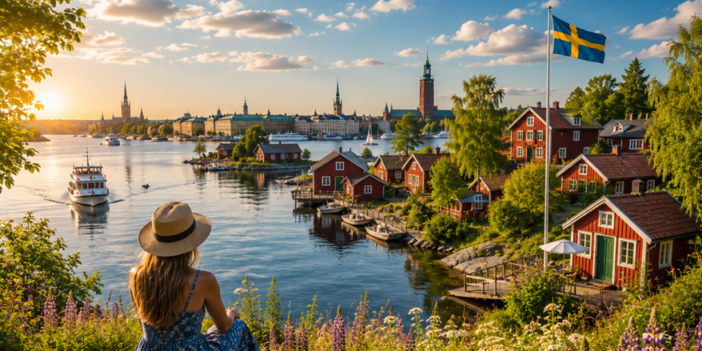 View of Swedish Summer Serenity