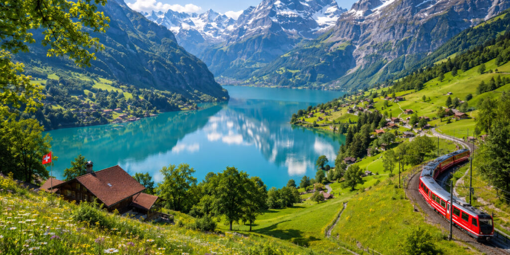 View of Swiss Alpine Splendor