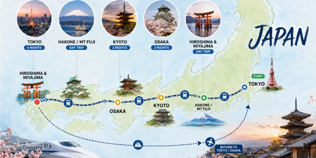 Two-week Japan travel itinerary