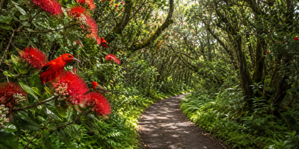 Kaulana Manu Nature Trail Hawaiian forest