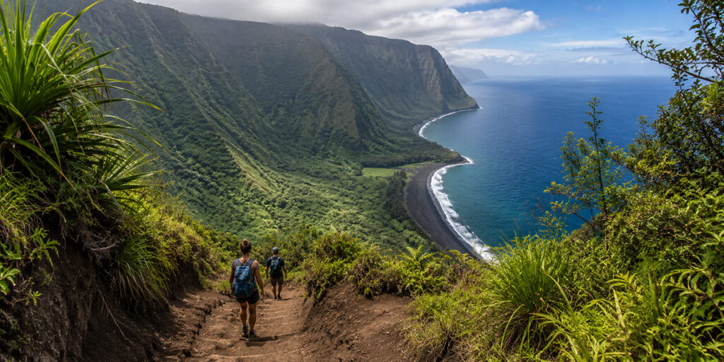 Pololu Valley black sand beach Hawaii