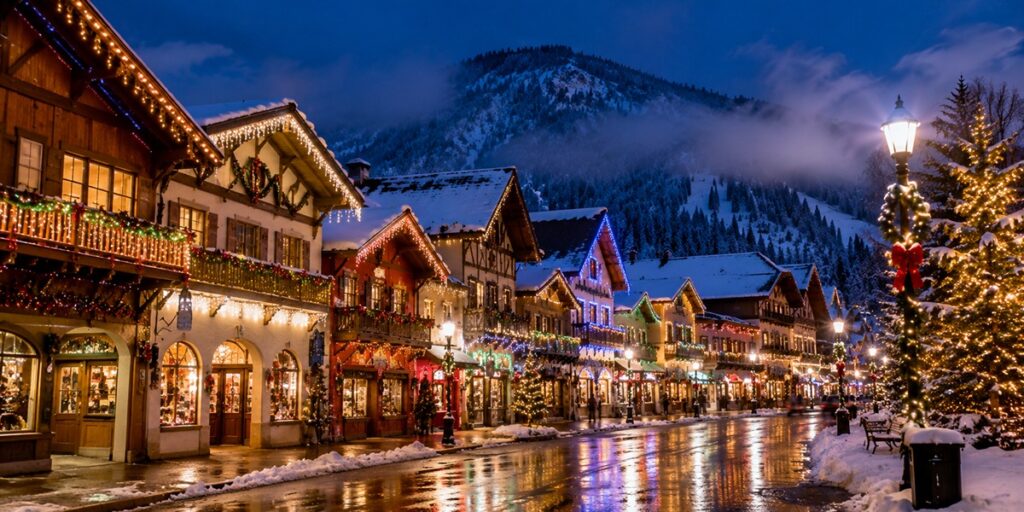 Leavenworth Washington Snowy Christmas Village