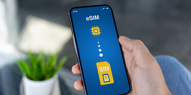 phone screen with eSIM