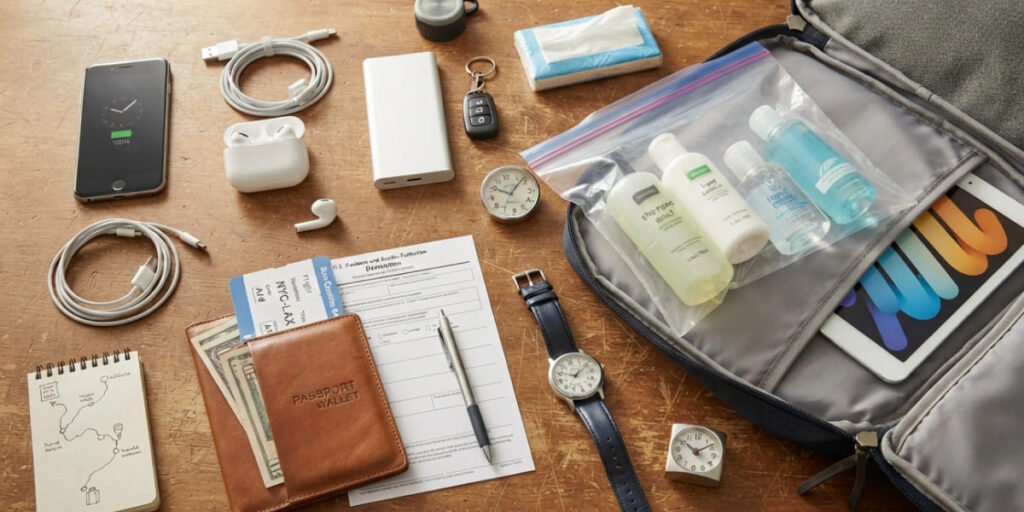 International flight departure day checklist