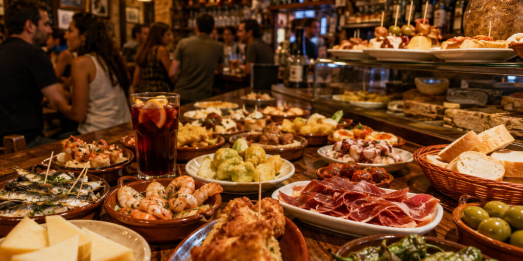 Traditional Spanish tapas dishes served at a local restaurant