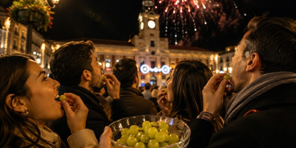 Spanish New Year tradition of eating twelve grapes at midnight