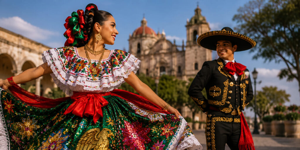 Traditional China Poblana Mexican outfit