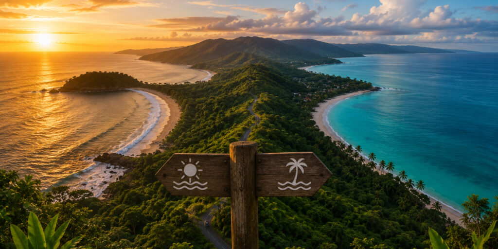 two oceans separated by a land