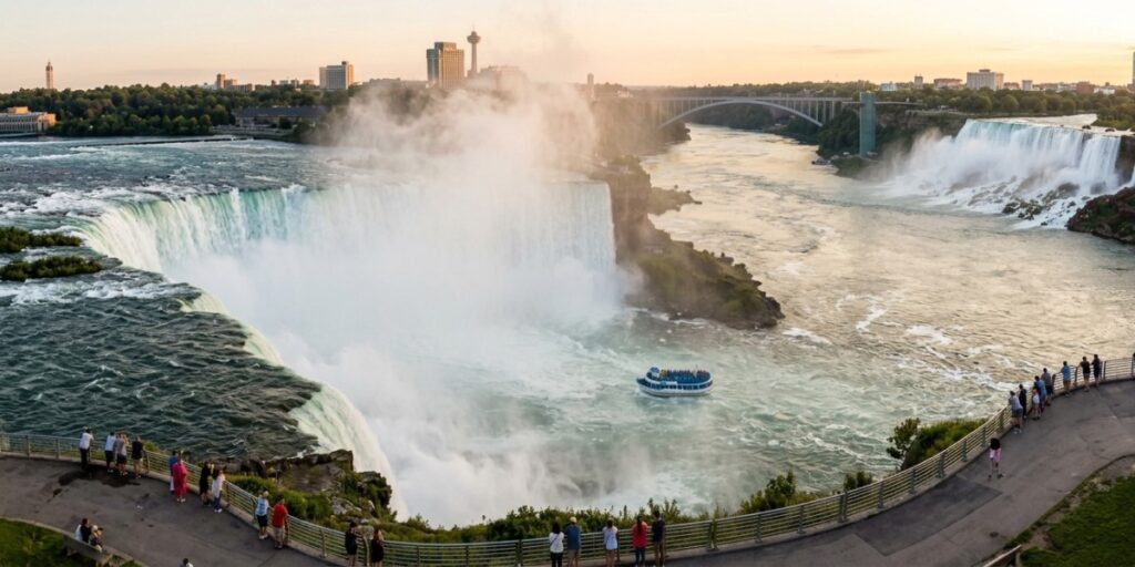 Niagara Falls on Canada USA border