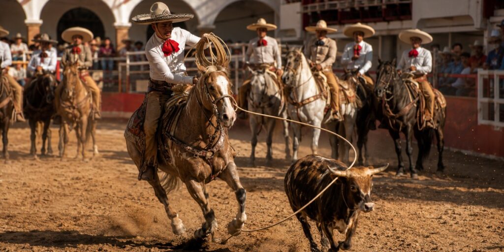 Mexican charreria traditional horse riding