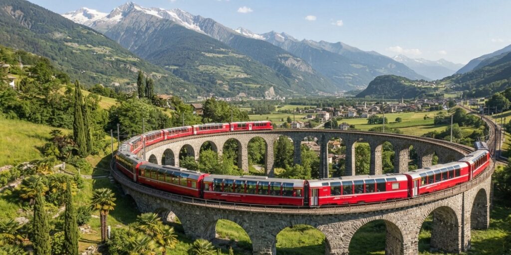 Bernina Express Swiss Alps Panoramic Train