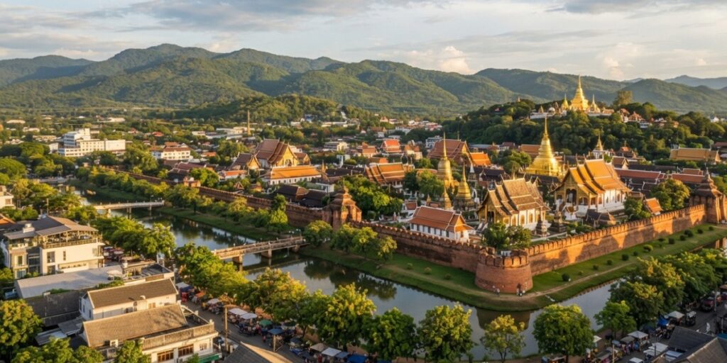 Chiang Mai Thailand temples mountains and night markets
