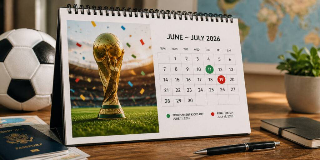 calendar highlighting the FIFA world cup dates