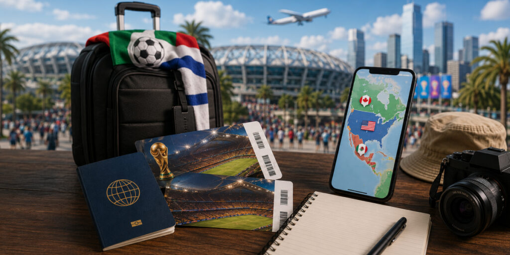 luggage with passport and tickets