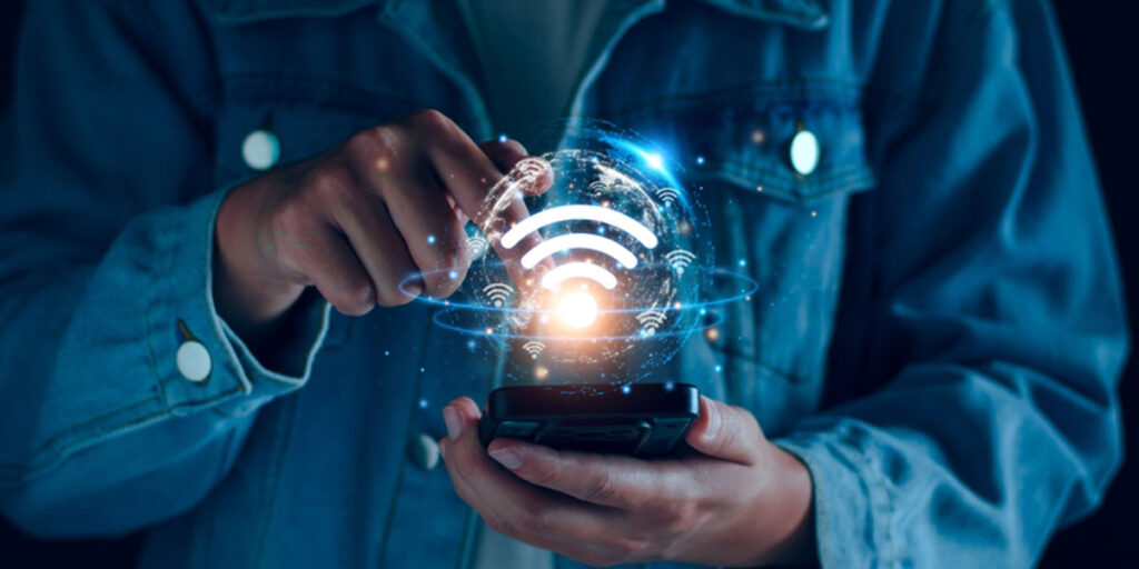 a person using hotspot on mobile