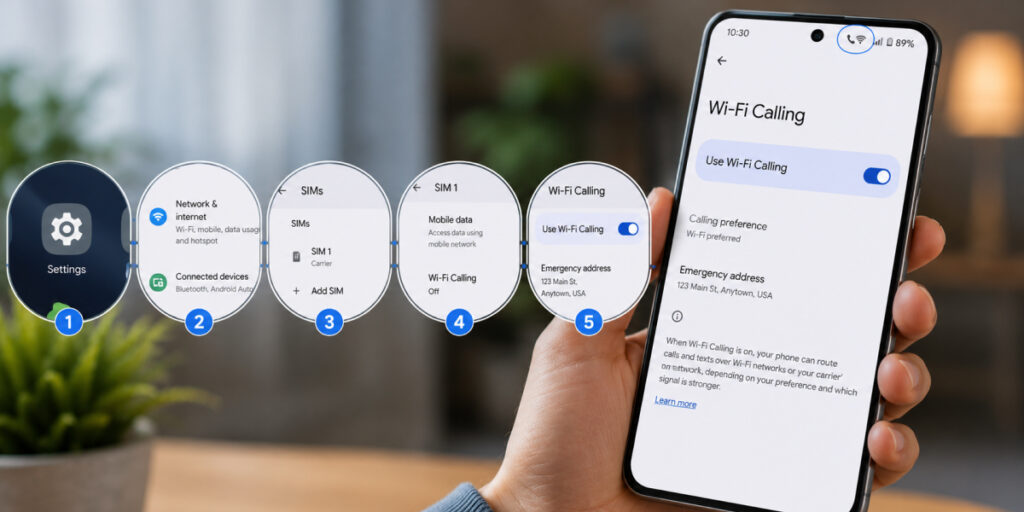 steps for enabling Wi-Fi calling on android