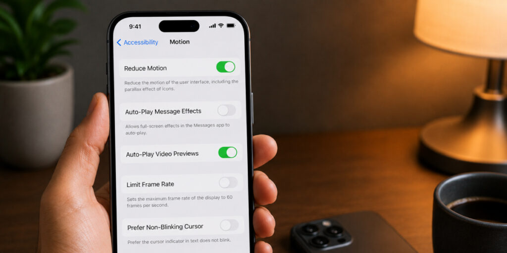 checking motion feature on iphone
