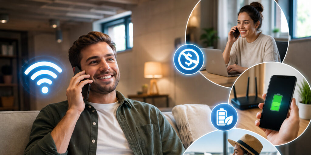 2 people talking with wifi calling
