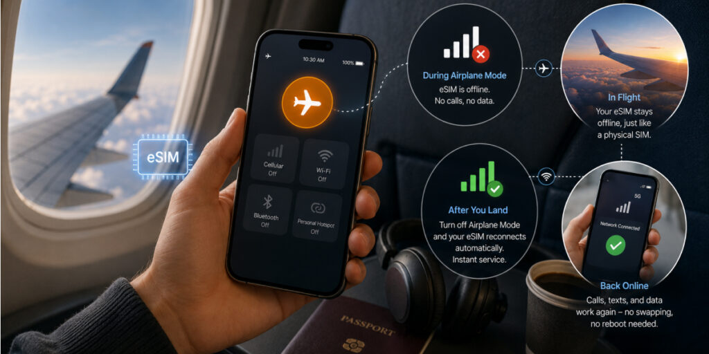 eSIM and airplane mode