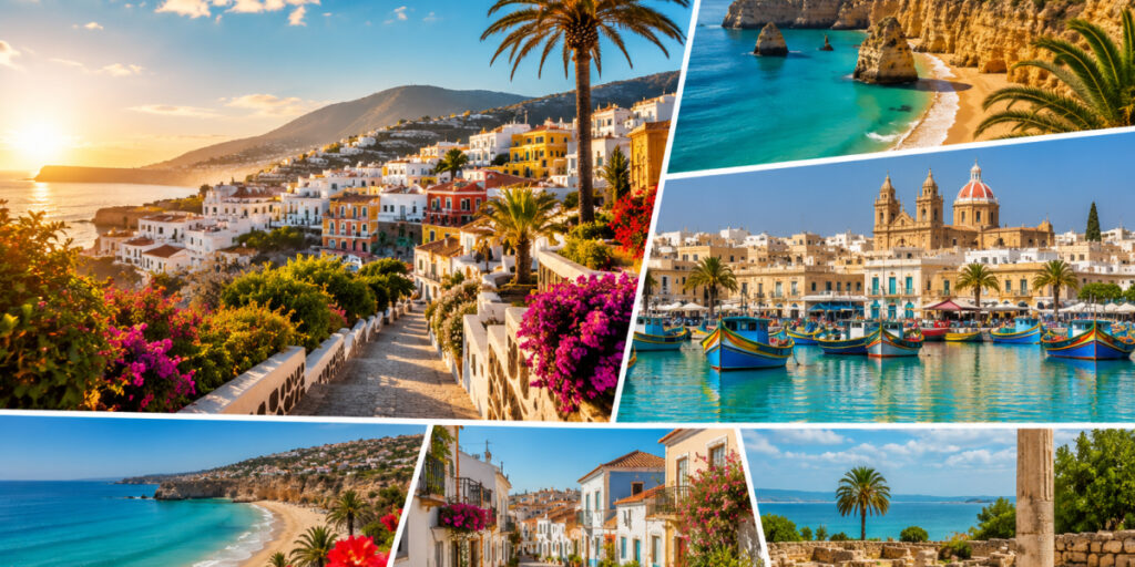 Warm Places in December Europe
