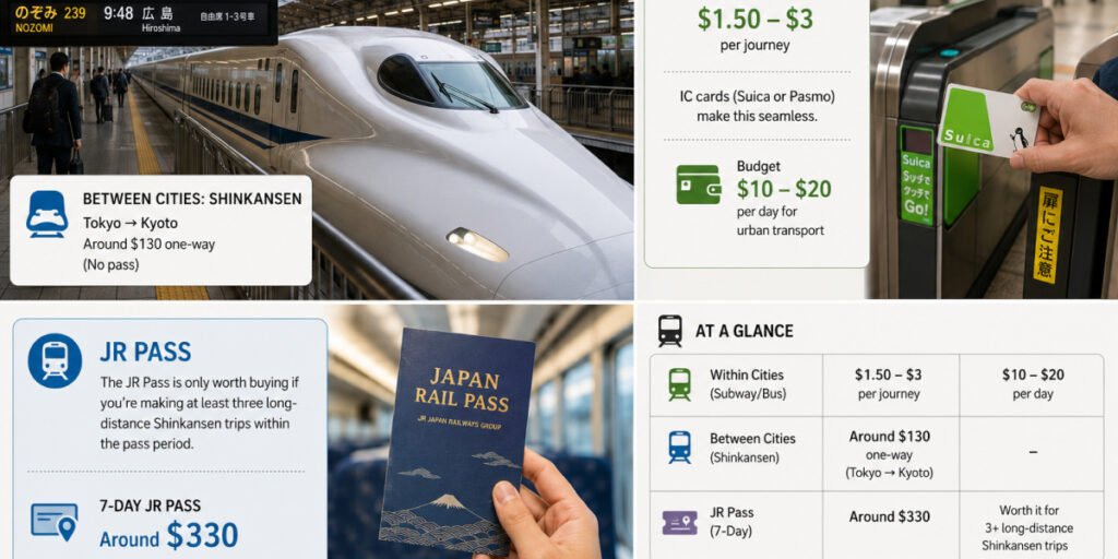 Japan transport costs including trains and Shinkansen