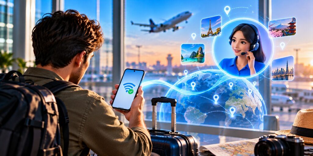 Priority travel eSIM support for setup and connectivity issues