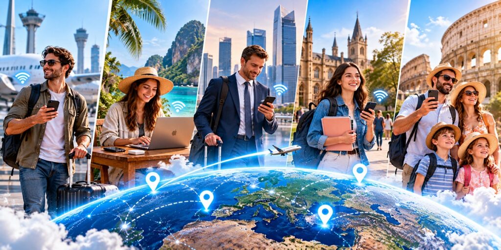 Priority travel eSIM support for frequent flyers, remote workers, and families
