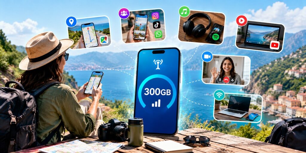 300GB eSIM data plan usage guide for travelers